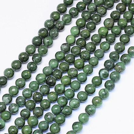 Brins de perles turquoises africaines naturelles (jaspe) G-F425-03-1