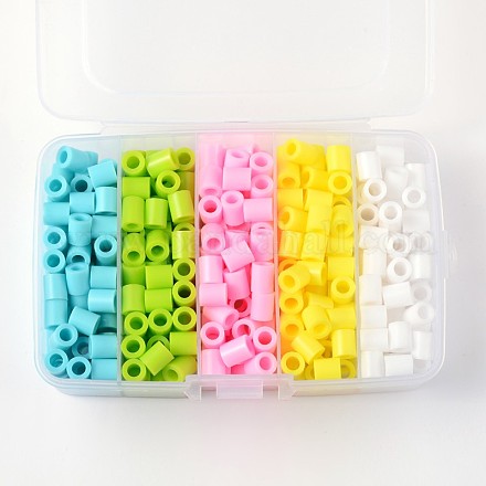 Abalorios de colores macarrones melty pe Bricolaje hama beads recambios para niños DIY-X0244-08-B-1