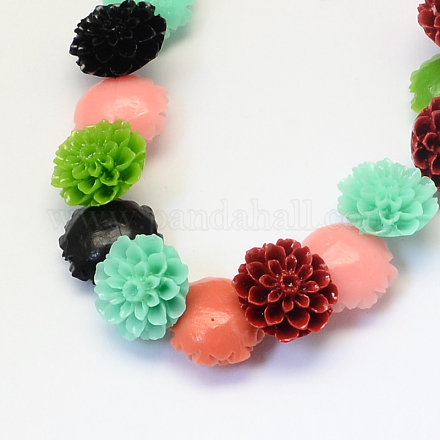 Flower Dyed Synthetic Coral Beads CORA-Q023-12-1