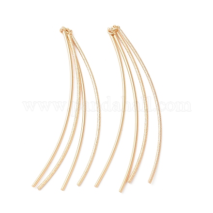 Brass Curved Bars Tassel Big Pendants KK-O144-31G-1