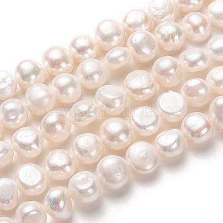 Fili di perle di perle d'acqua dolce coltivate naturali PEAR-L033-55-01-1