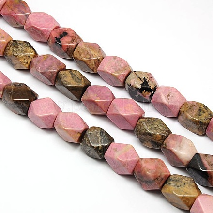 Natural Rhodonite Faceted Rhombus Beads Strands G-L235-09B-1