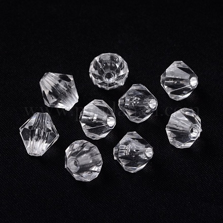 A forma di bicono chiare perle acriliche trasparenti X-DBB3mm01-1