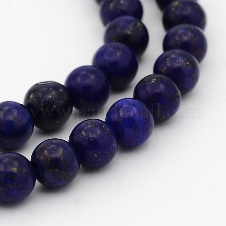 Chapelets de perles rondes en lapis-lazuli naturel X-G-E252-12-8mm-1