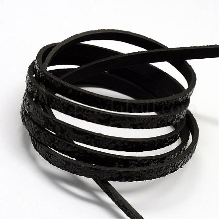 Cordones de cuero de imitación con los abalorios paillette LC-R010-13J-1