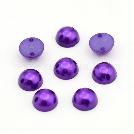 Opaque ABS Plastic Imitation Pearl Beads OACR-P008D-02-1