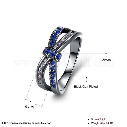 Elegante anillo de dedo de circonio cúbico de latón RJEW-BB27218-B-7-1