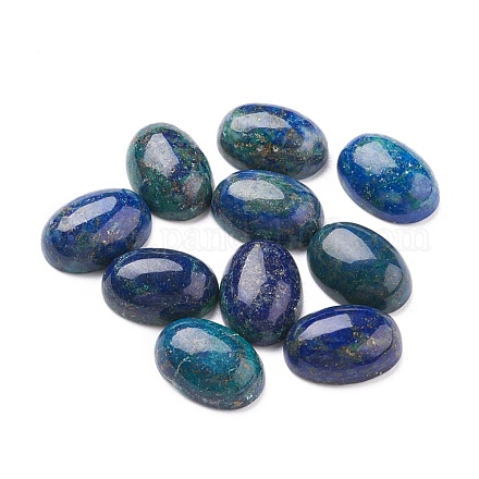 Cabochons naturels de chrysocolle et de lapis-lazuli G-I285-02B-1
