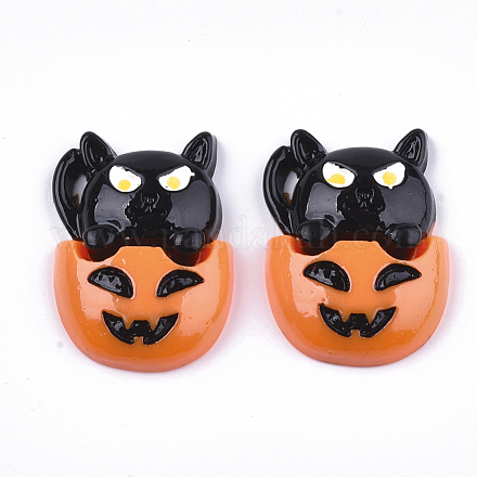 Cabujones de resina de gatito con tema de Halloween X-CRES-T013-03-1