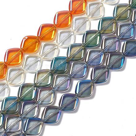 Electroplate Glass Beads Strands EGLA-L032-FR-1