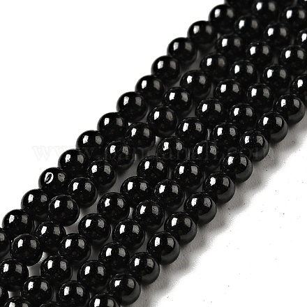 Natürlichen schwarzen Spinell Perlen Stränge G-D470-11-1