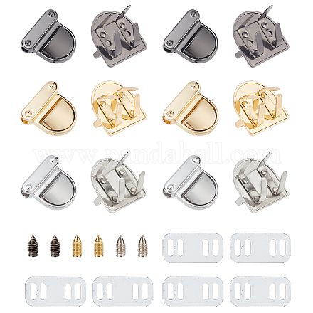 WADORN 6 Sets 3 Colors Stainless Steel Bag Tuck Clasps FIND-WR0009-01-1
