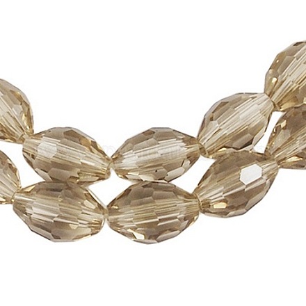 Faceted Glass Beads Strands X-GC6X9MMC38Y-1