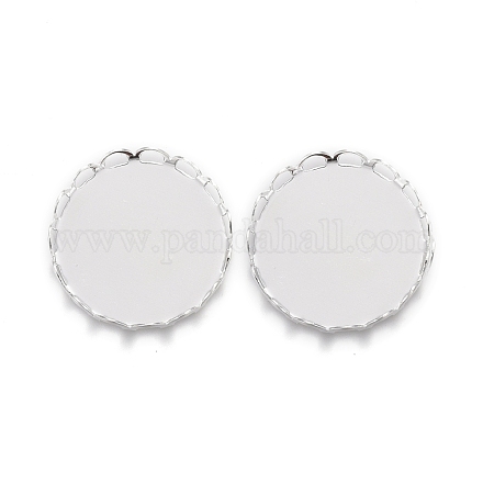 304 Stainless Steel Cabochon Settings X-STAS-P249-16D-S-1