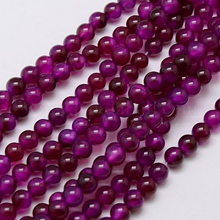 Natural Agate Beads Strands G-G583-6mm-03-1
