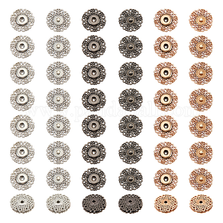 Nbeads 24 set di bottoni automatici a forma di fiore in lega FIND-NB0003-65-1