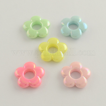 Plaqué couleur ab opaques cadres de perles acryliques X-SACR-Q106-14-1