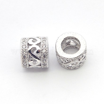 New Items Brass Micro Pave Cubic Zirconia Column Spacer Beads ZIRC-L007-04P-1