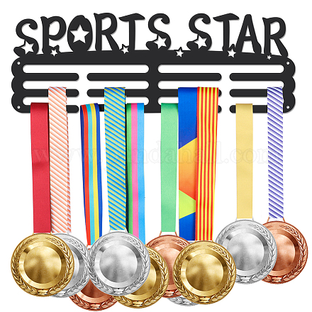Espositore da parete per espositore per porta medaglie in ferro a tema stella sportiva ODIS-WH0021-472-1