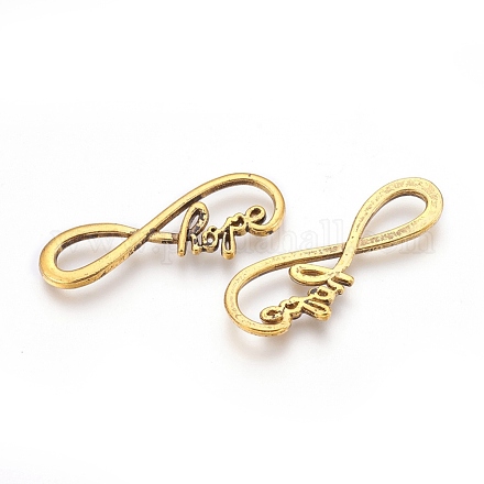 Tibetan Style Alloy Infinity with Hope Links connectors TIBE-S230-AG-FF-1