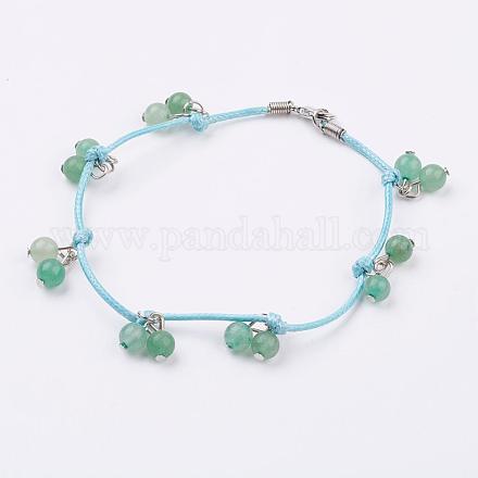 Natural Green Aventurine Anklets AJEW-AN00213-03-1