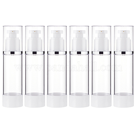 BENECREAT 6 Pack 2.7oz/80ml Airless Pump Bottles Vacuum Cosmetic Travel Container Refillable Cosmetic Bottles for Lotion Shampoo AJEW-WH0299-91A-1