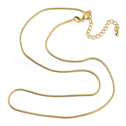 Долговечные латунные круглые ожерелья в виде змеи для женщин с покрытием из латуни NJEW-G105-03G-1