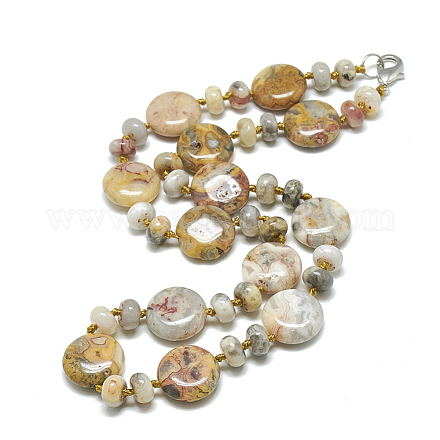Natural Crazy Agate Beaded Necklaces NJEW-S393-26-1