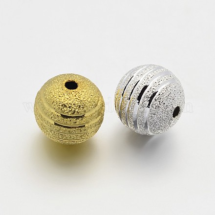 Strukturierte runde Messingperlen KK-N0061-01-10mm-1