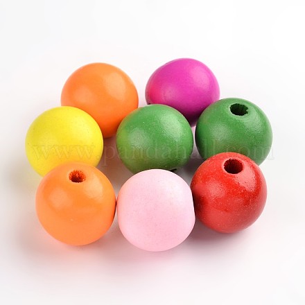Dyed Natural Wood Beads WOOD-R249-067-1
