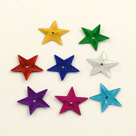 Accessoires ornement de perles de paillette en plastique étoiles X-PVC-Q031-M-1