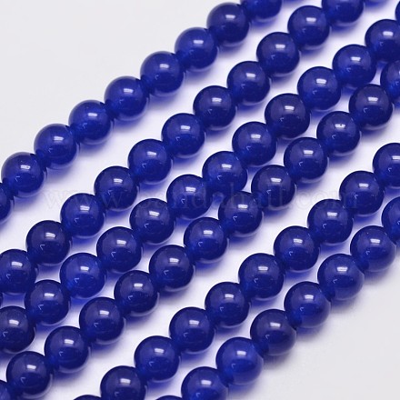 Chapelets de perles en jade de malaisie naturelle et teinte X-G-A146-6mm-A22-1