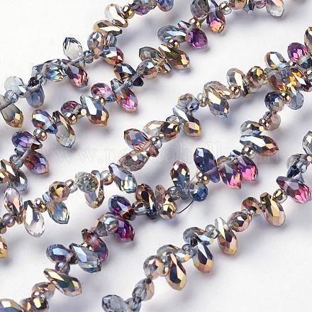 Chapelets de perles en verre électroplaqué EGLA-L009-HP01-1