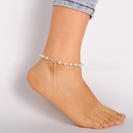 Moda cavigliere perle di vetro AJEW-AN00035-01-1