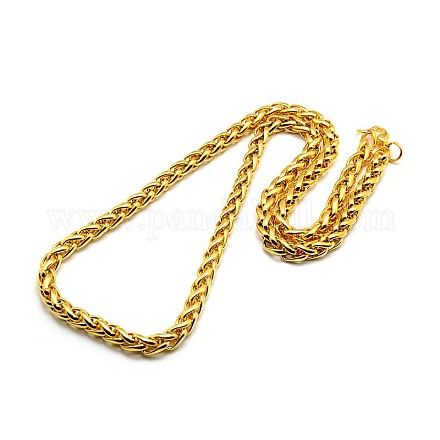 Mode 304 Edelstahl Weizen Kette Halsketten für Männer STAS-A028-N004G-1