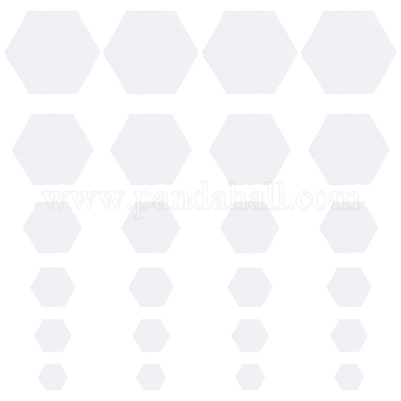 CHGCRAFT 600 Pcs 6 Size Elongated Hexagon English Paper Piecing EPP Set TOOL-CA0001-04-1