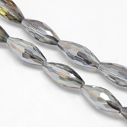 Electroplate Crystal Glass Rice Beads Strands EGLA-F044-C01-1