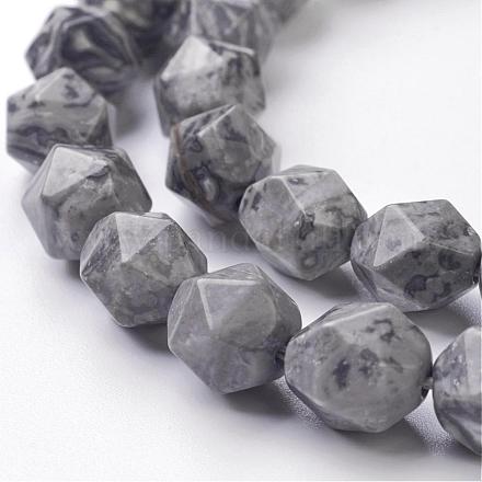 Chapelets de perles en pierre de carte/pierre picasso/picasso jasper naturelles  G-P214-22-10mm-1