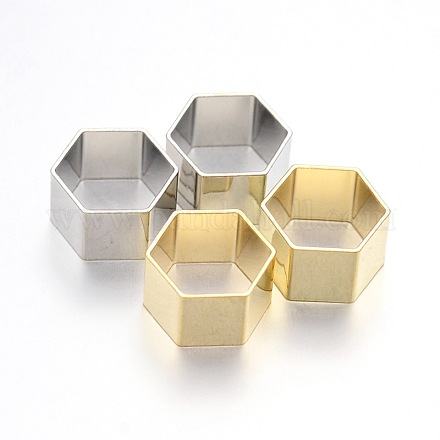 Brass Large Hole Hexagon Beads KK-N0085-01-1