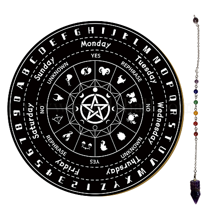 Planche à pendule creatcabin collier de radiesthésie kit de fabrication de bricolage divination DIY-CN0001-76-1