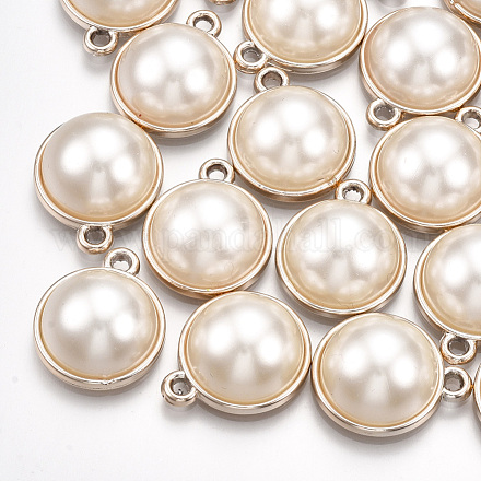 Colgantes de semicírculo de perlas de imitación de plástico abs PACR-T007-14-1