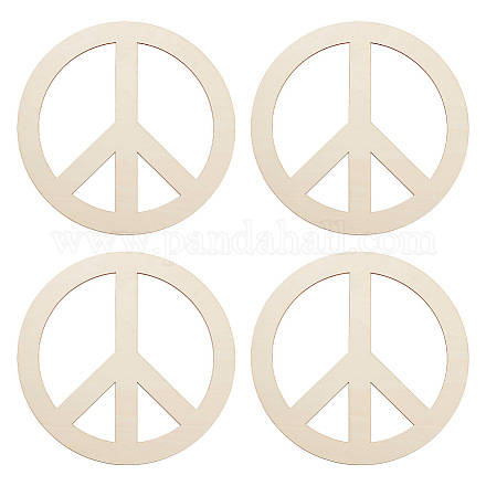 OLYCRAFT 4Pcs Unfinished Wood Pieces 11.8 Inch Peace Sign Wood Pieces Cutout Unfinished Wood Undyed Wood Peace Sign Slices Blank Wood Slices for DIY Crafts Wall Decoration Pendants DIY-WH0430-025E-1