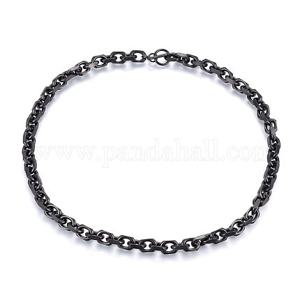 304 Stainless Steel Cable Chain Necklaces NJEW-H493-18B-1
