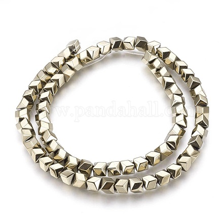 Electroplated Non-magnetic Synthetic Hematite Beads Strands G-P392-J07-1