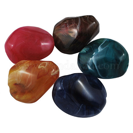 Acrylic Imitation Gemstone Beads X-PGB271Y-1