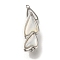Brass with Shell Fold Over Clasps, Heart, Platinum, 25x9.5x9.5mm, Hole: 1.2mm