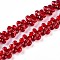 Transparency Glass Beads Strands, Flower, FireBrick, 12x12x7mm, Hole: 0.9mm, about 55pcs/strand, 25.04''(63.6cm)