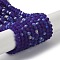 Transparent Glass Beads Strands, Faceted, Frosted, Half AB Color Plated, Rondelle, Dark Blue, 4~4.5x3.5~4mm, Hole: 1mm, about 105~110pcs/strand, 38~39cm