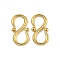Ion Plating(IP) 304 Stainless Steel S-Hook Clasps, Real 18K Gold Plated, 13x6.5x1mm