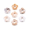 Gradient Color Transparent Acrylic Beads, Center Drilled, Flower, Bisque, 14x14.5x4mm, Hole: 1.6mm.